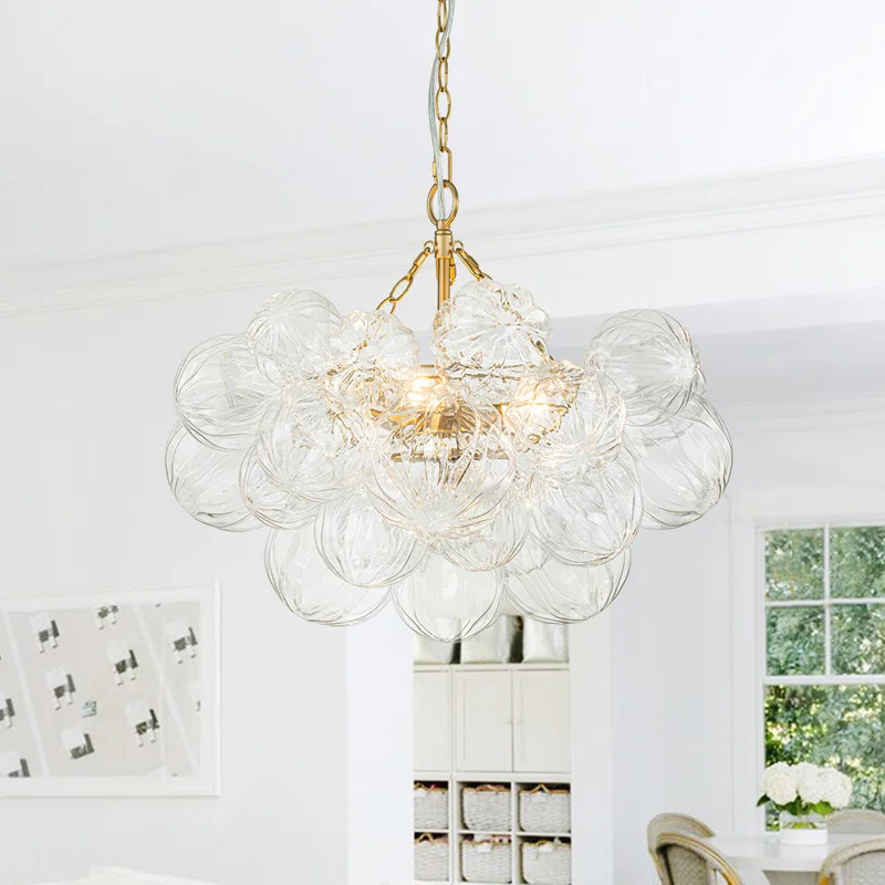 Macosh 3 - Light Textured Glass Bubble Chandelier | Wayfair North America