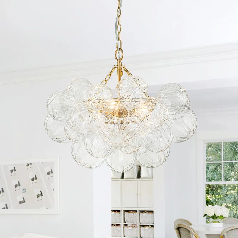 Macosh 3 - Light Textured Glass Bubble Chandelier | Wayfair North America