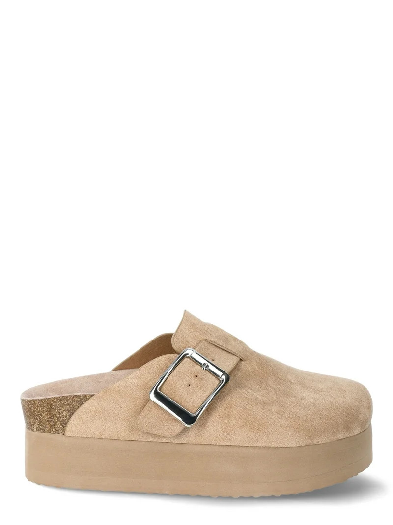 Madden NYC Women's Faux Suede Platform Buckle Clogs, Sizes 6-11 | Walmart (US)