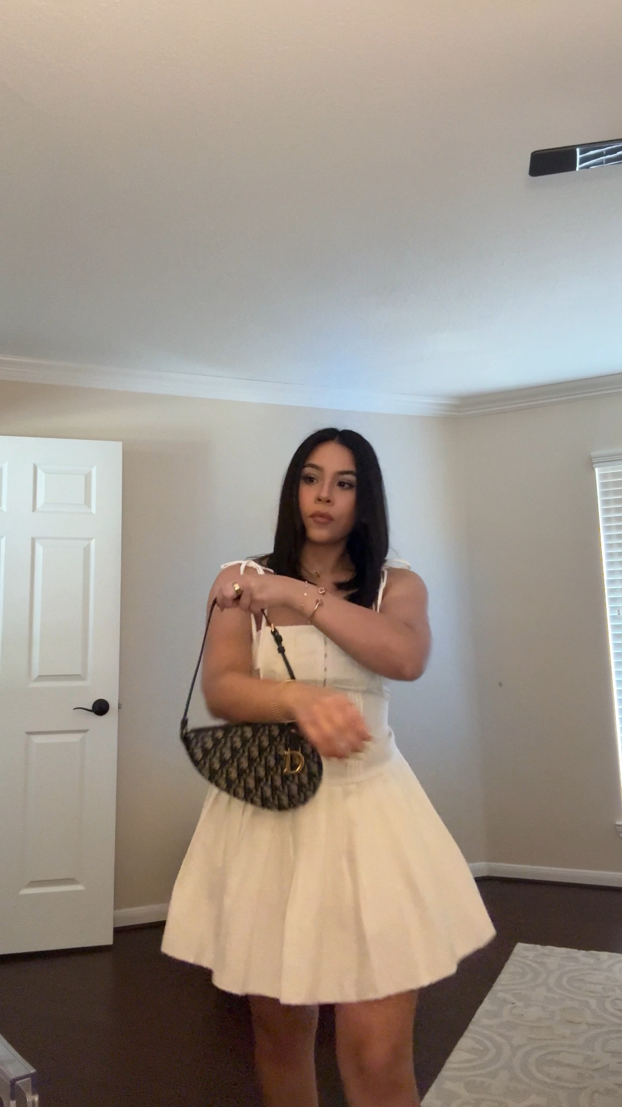 Baby shower guest outfit idea 
Dress: small 
Tan sandals: 6.5 
Dior saddle rodeo pouch shoulder bag 
Gold jewelry 

#LTKPetite #LTKFindsUnder100 #LTKStyleTip