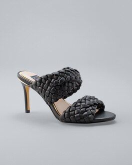Woven Mid-Heel Slide Sandals | White House Black Market