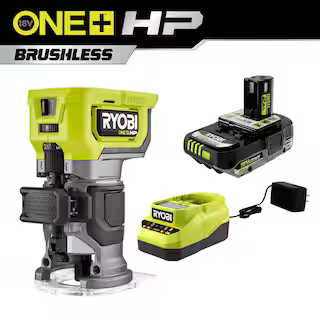 RYOBI ONE+ HP 18V Brushless Cordless Compact Router Kit with 2.0 Ah HIGH PERFORMANCE Battery and ... | The Home Depot