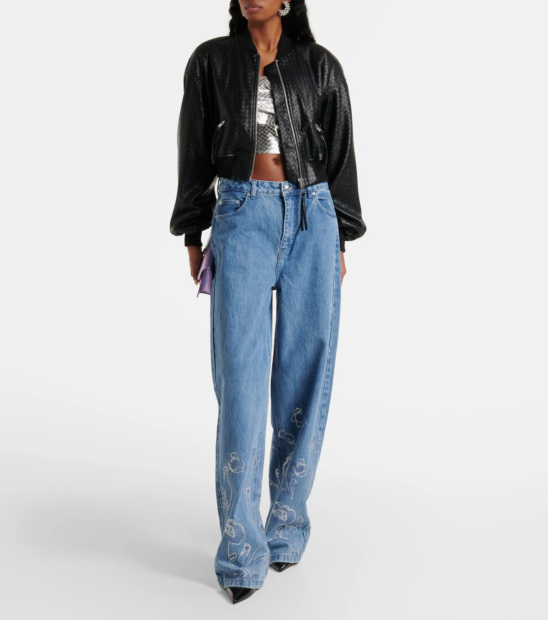 Cropped-Bomberjacke aus Lederimitat | Mytheresa (DACH)
