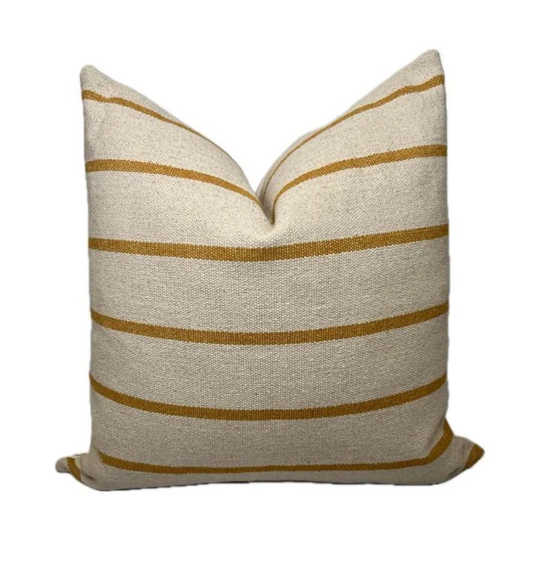 Mustard Stripe Pillow Cover - Hayden | Etsy (US)