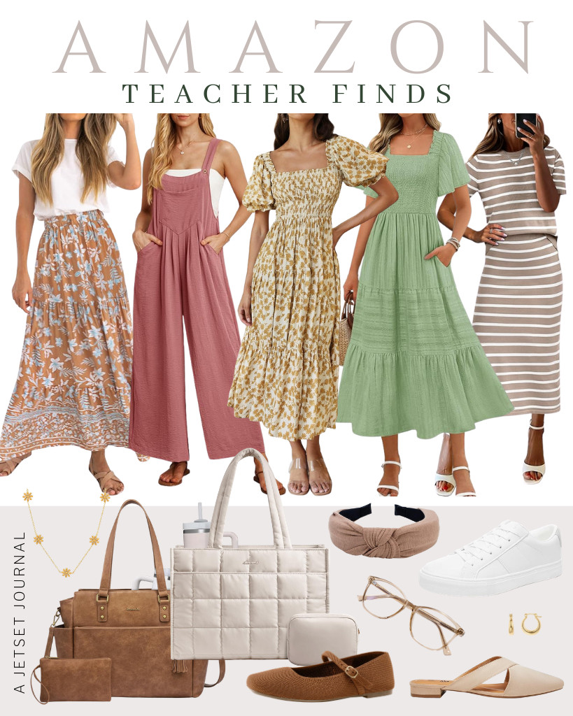 This week’s Teacher Outfit Ideas are perfect for anyone looking for a relaxed fit.

On warmer days, consider wearing a pretty flowy maxi dress from MEROKEETY, paired with white sneakers or loafers. If you're not in the mood for a dress, try a casual loose romper from IWOLLENCE. Accessorize with a gold-plated choker necklace and a headband with a knot detail for an adorable look! 

 #LTKSeasonal #LTKSaleAlert #LTKTravel