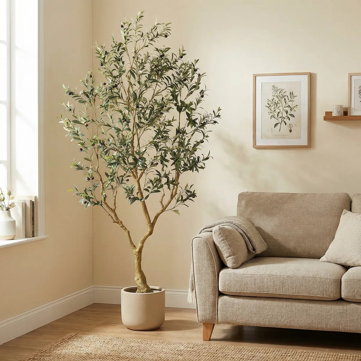 Faux Olive Tree with Natural Fruits, Lifelike Artificial Olive Plant for Home Decor | Wayfair North America