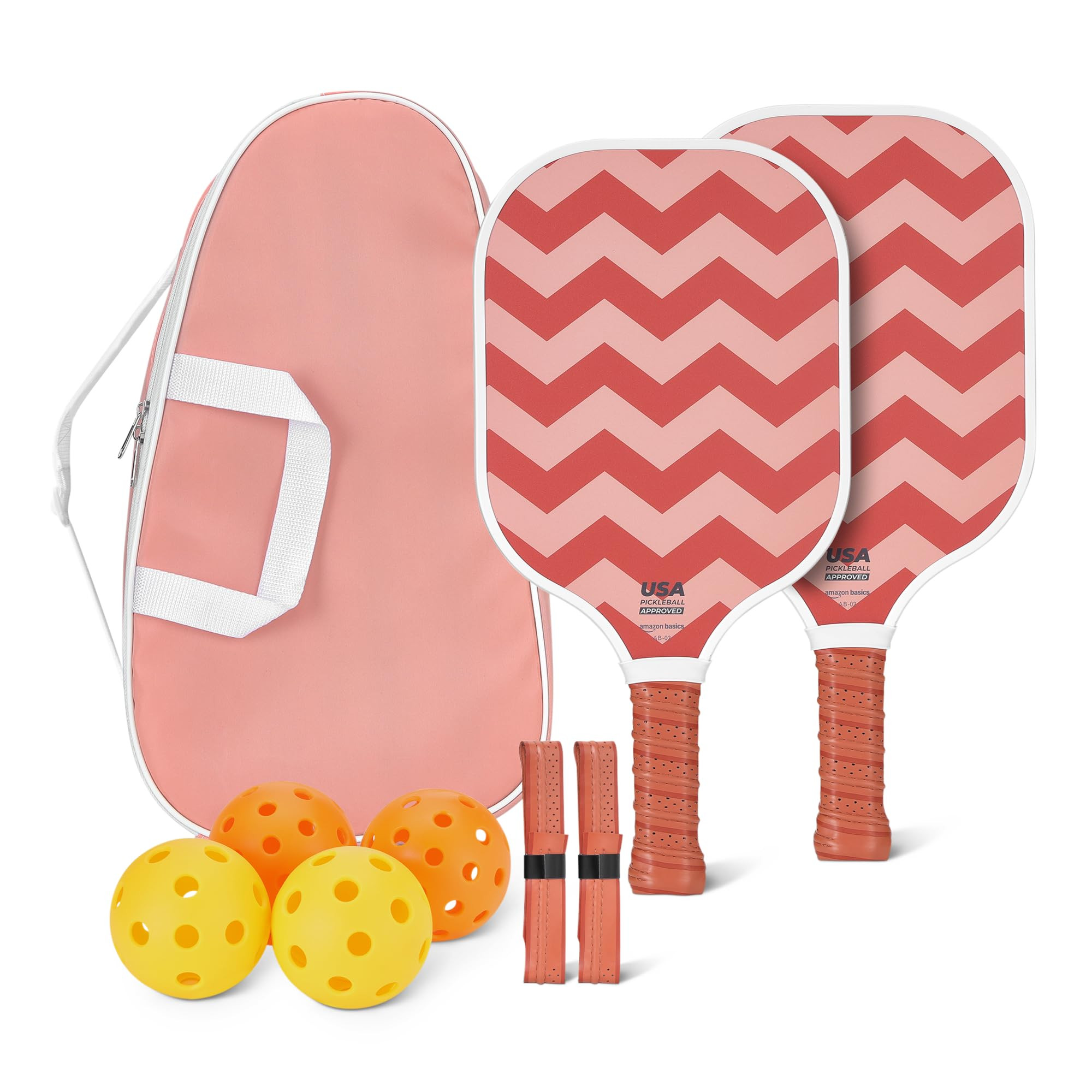 Amazon Basics Pickleball Paddles Set of 2, USAPA Approved Carbon Fiber Paddle with 4 Balls, Light... | Amazon (US)