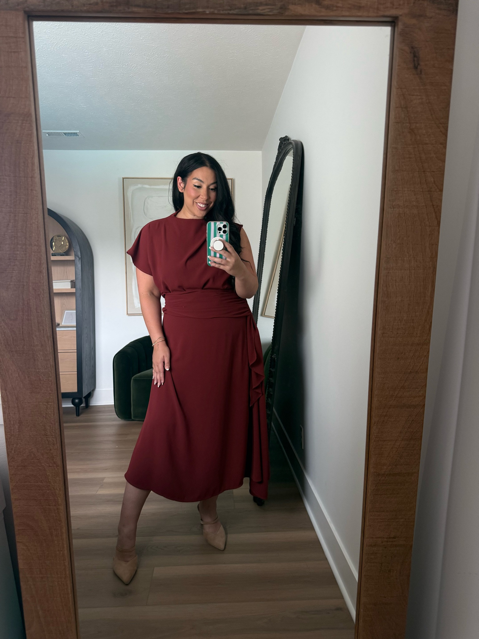 The draping and fabric of this dress is stunning! So flattering on the curves! Wearing a size 16. eloquii, fall style, fall plaid, midsize fashion, curvy girl, plaid skirt, fall fashion, fall trends 

 #LTKSeasonal #LTKMidsize