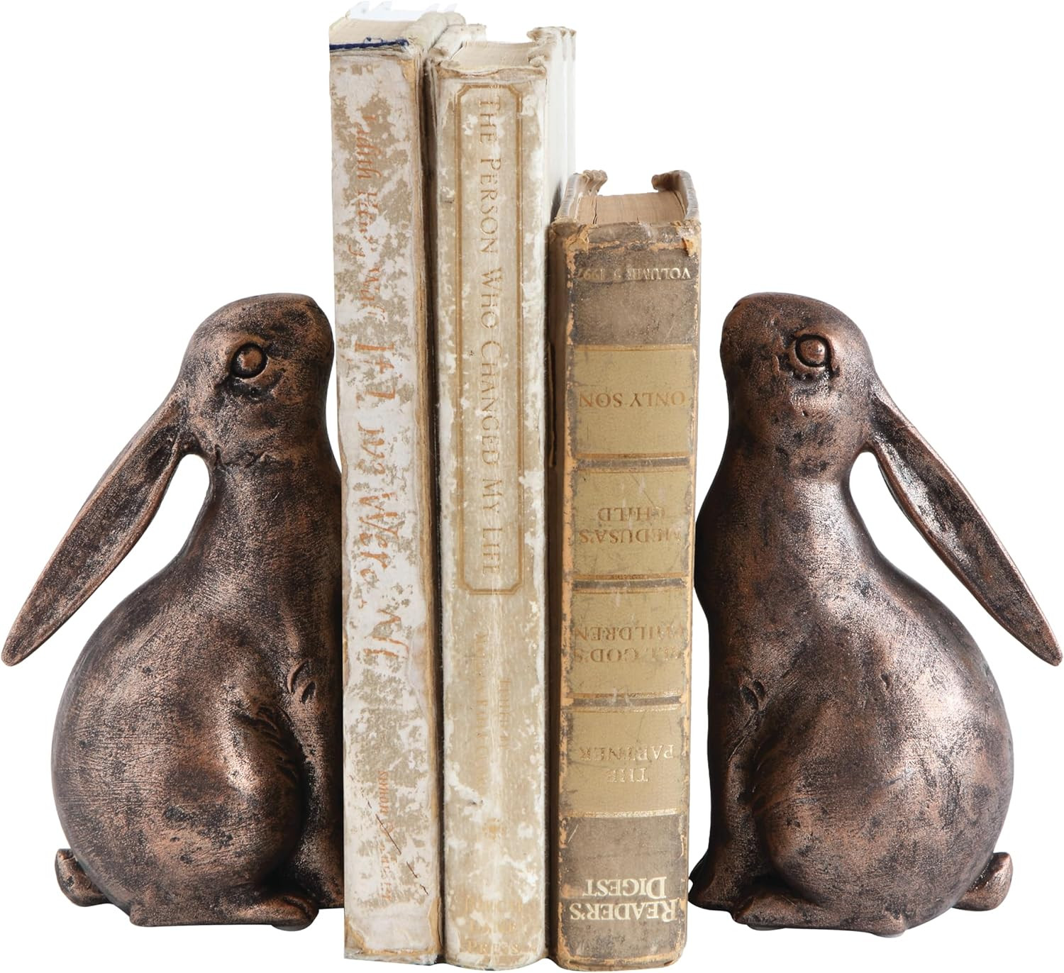 Creative Co-Op Decorative Resin Rabbit Bookends, Bronze, Set of 2 | Amazon (US)