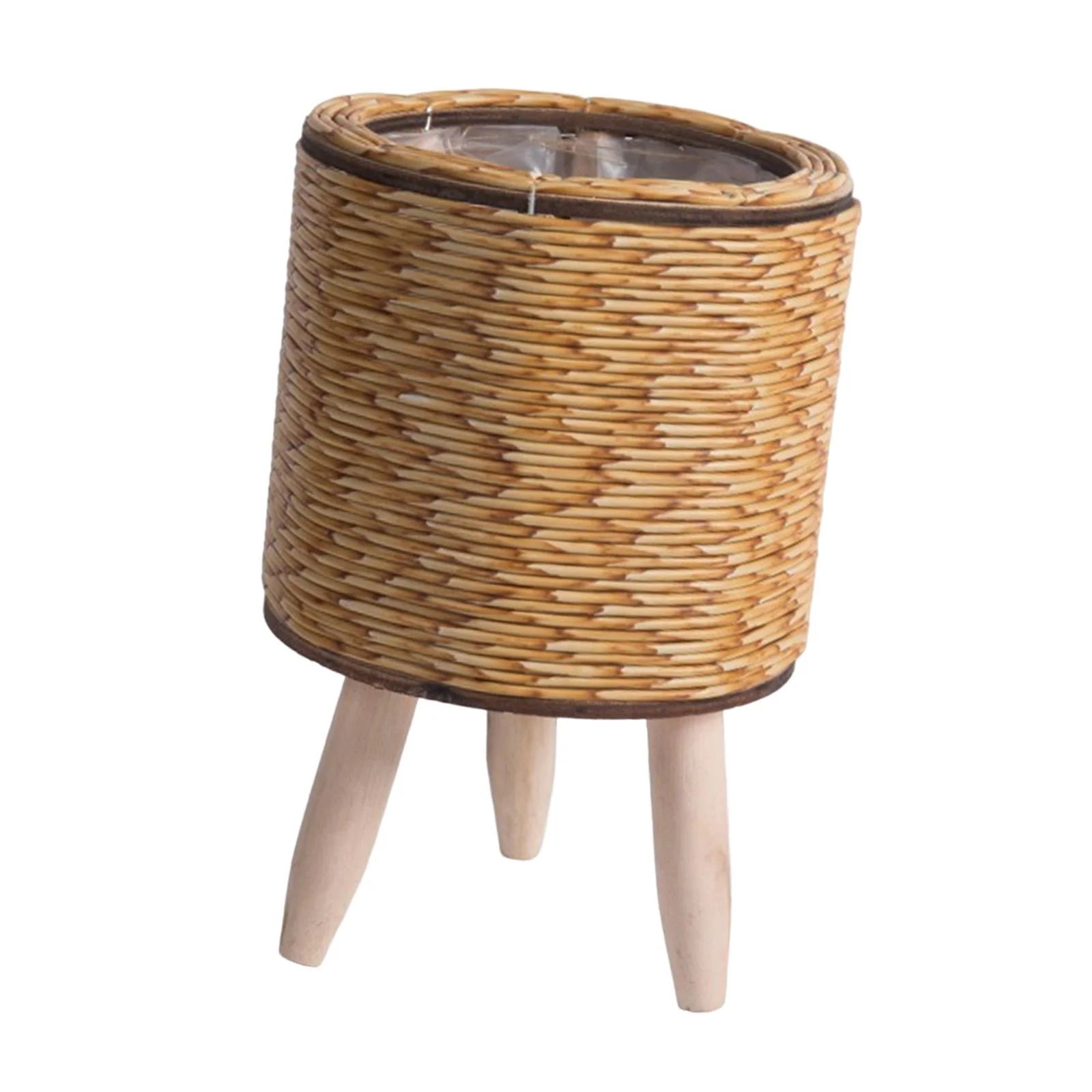 Woven Basket for Plant with Legs Basket Planter Flowerpot Rustic Rattan Basket Flower Pot for Bal... | Walmart (US)