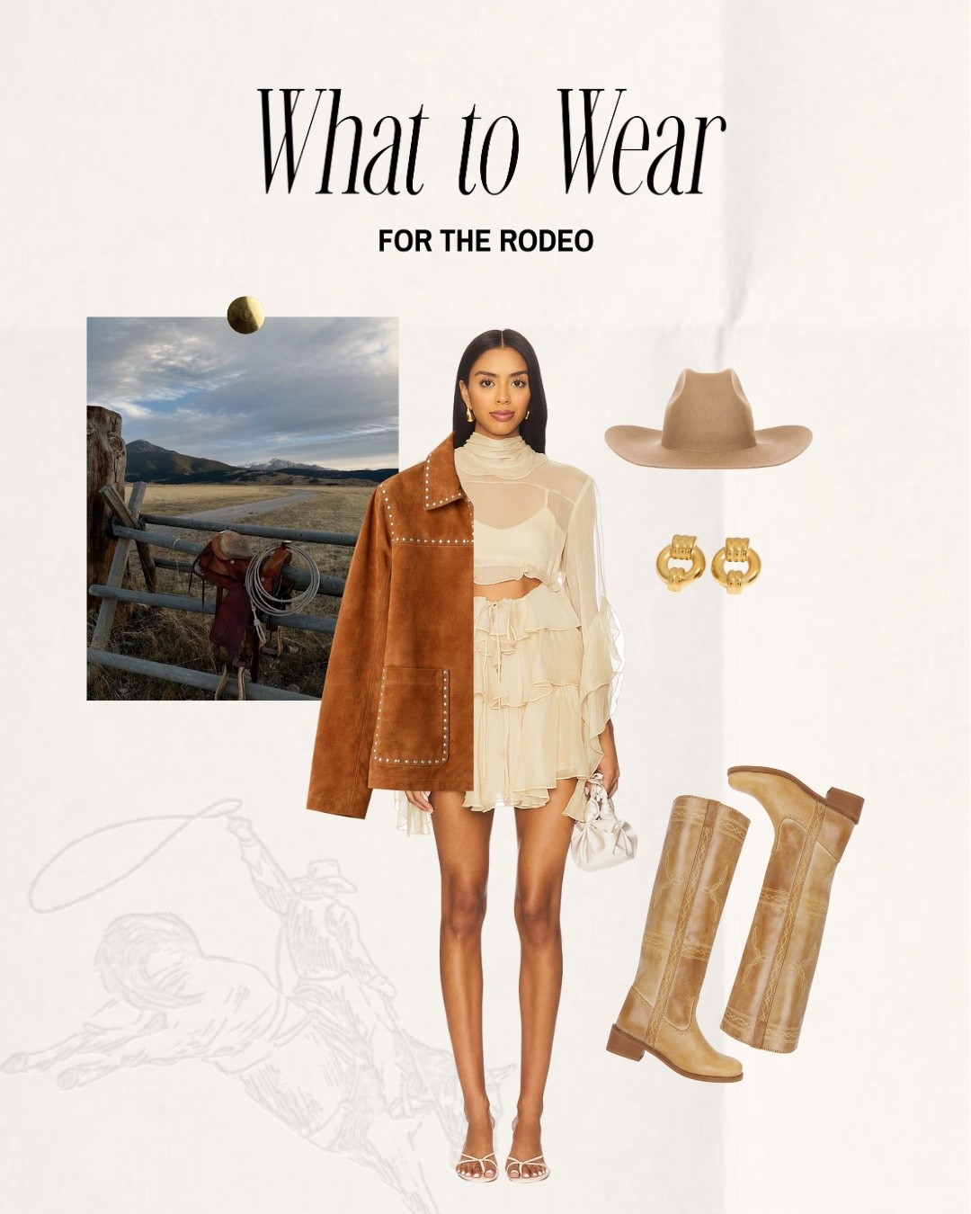 What to wear to the rodeo!! 🫶🏼

Rodeo outfit inspo, dress, cowboy boots, western style, country aesthetic, cowboy hat, Wyoming, Texas, ft worth, country outfit, fringe 