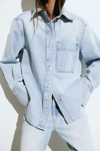 Denim Shirt - Light denim blue - Ladies | H&M US | H&M (US + CA)