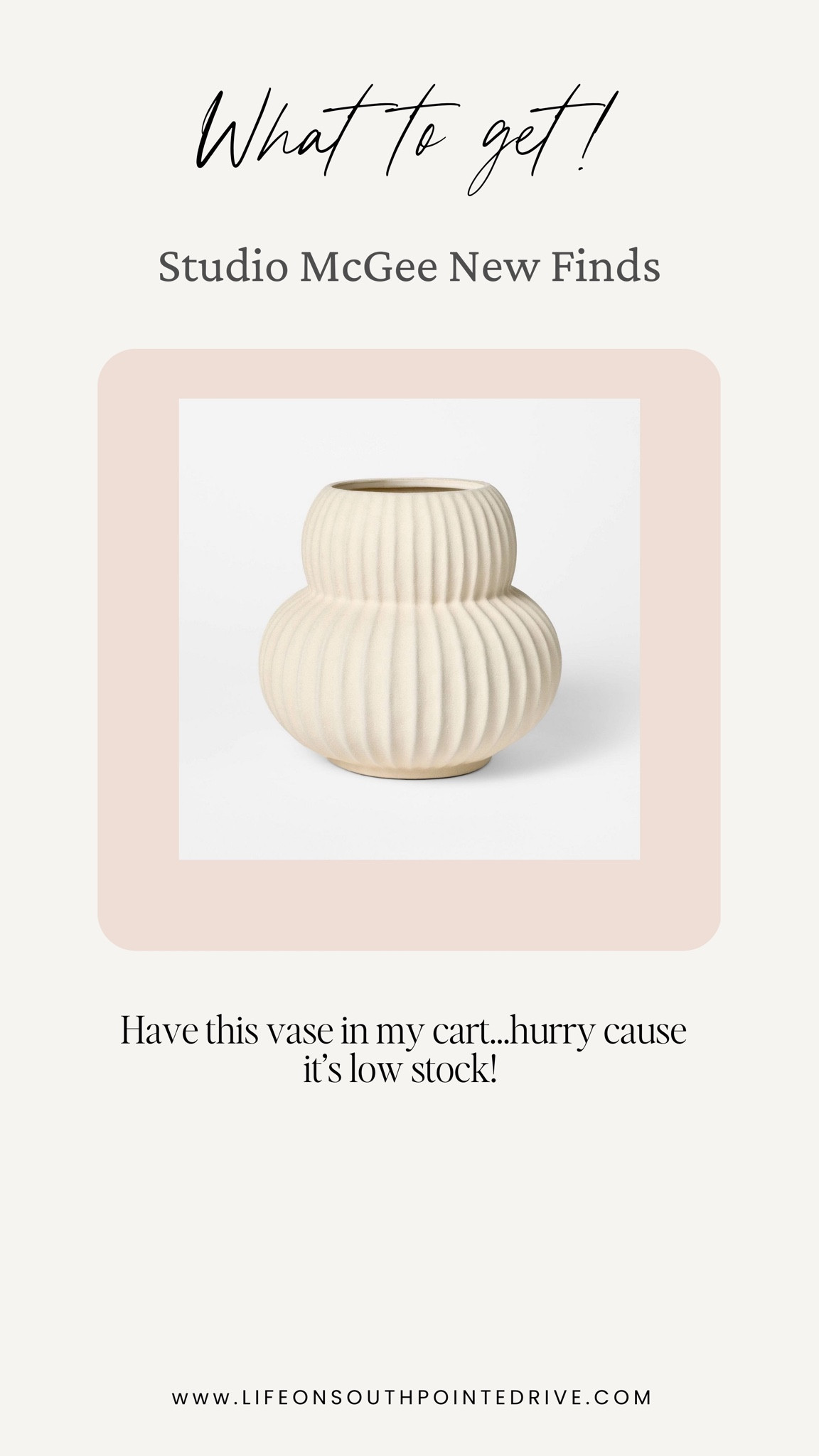 This one was quickly added to my shopping cart! Such a great vase fine. 

Vase, Target, Studio McGee, Studio McGee Vase, fall vase

#LTKHome #LTKStyleTip #LTKSeasonal