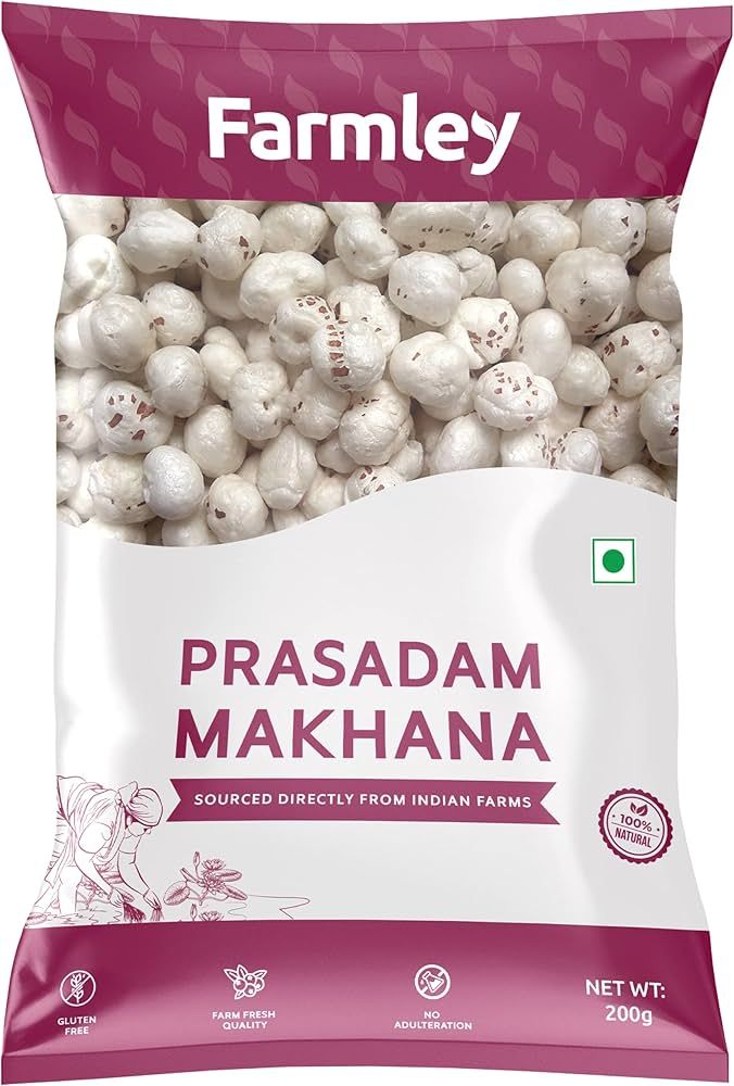 Farmley Uncooked Phool Makhana Gluten Free | Raw Foxnuts, Popped Lotus Seed, 100% Natural & Crunc... | Amazon (US)