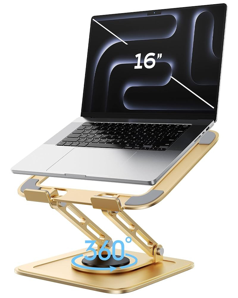 Adjustable Laptop Stand, Computer Stand with 360 Rotating Base, Ergonomic Laptop Riser Mount for ... | Amazon (US)