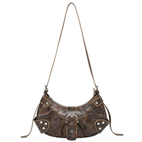 MadGrandeur Small Shoulder Purse, Mini Shoulder Bag, Retro Hobo Bags for Women, Petite Simone Bag (Brown) | Amazon (US)