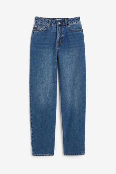 Tapered Regular Jeans - Dark denim blue - Ladies | H&M US | H&M (US + CA)