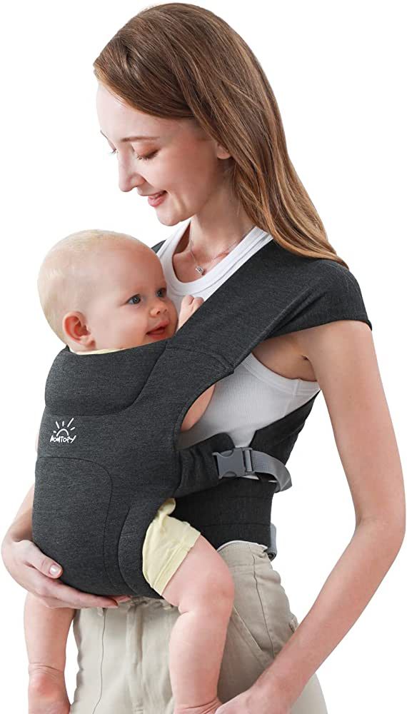 Newborn Carrier, MOMTORY Baby Carrier(7-25lbs), Cozy Baby Wrap Carrier, with Hook&Loop for Easily... | Amazon (US)