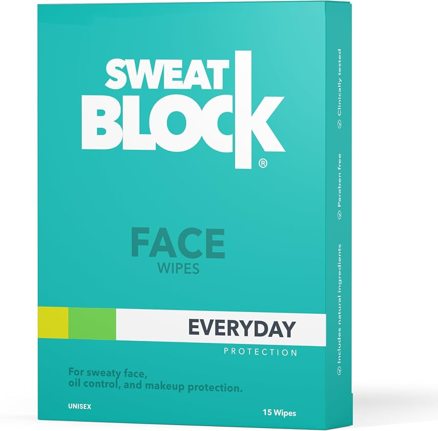 SweatBlock Antiperspirant Face Wipes for Men & Women - 15 Count - Helps Control Oily Skin, Reduce... | Amazon (US)
