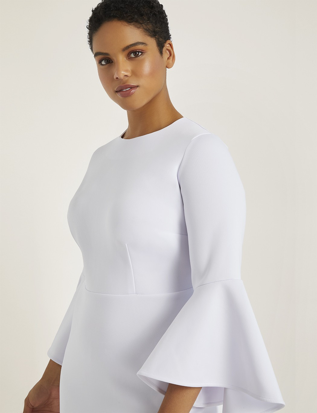 Flare Sleeve Scuba Dress | Eloquii