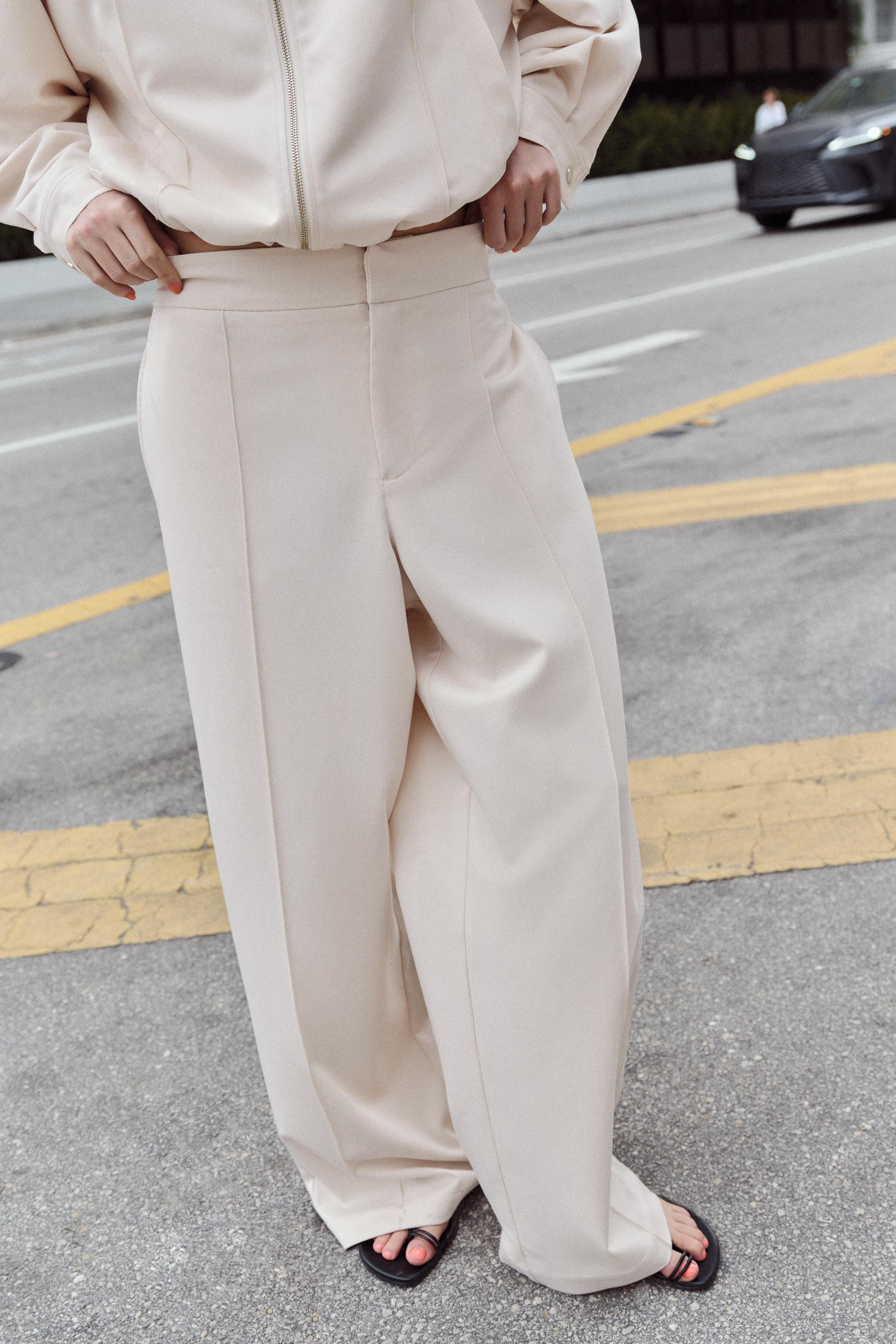 STRAIGHT-LEG TROUSERS WITH FRONT SEAM DETAIL | Zara UK