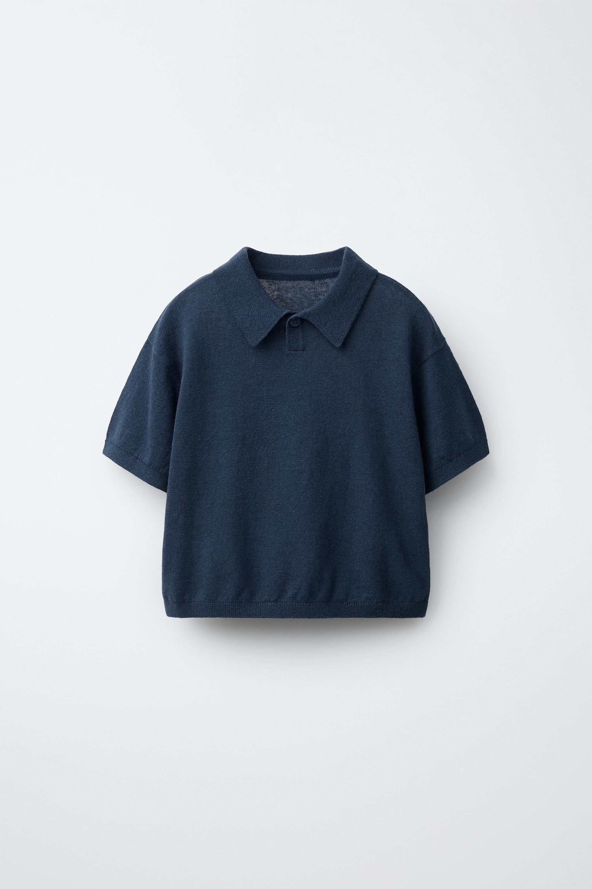 COTTON LINEN KNIT POLO SHIRT | Zara US