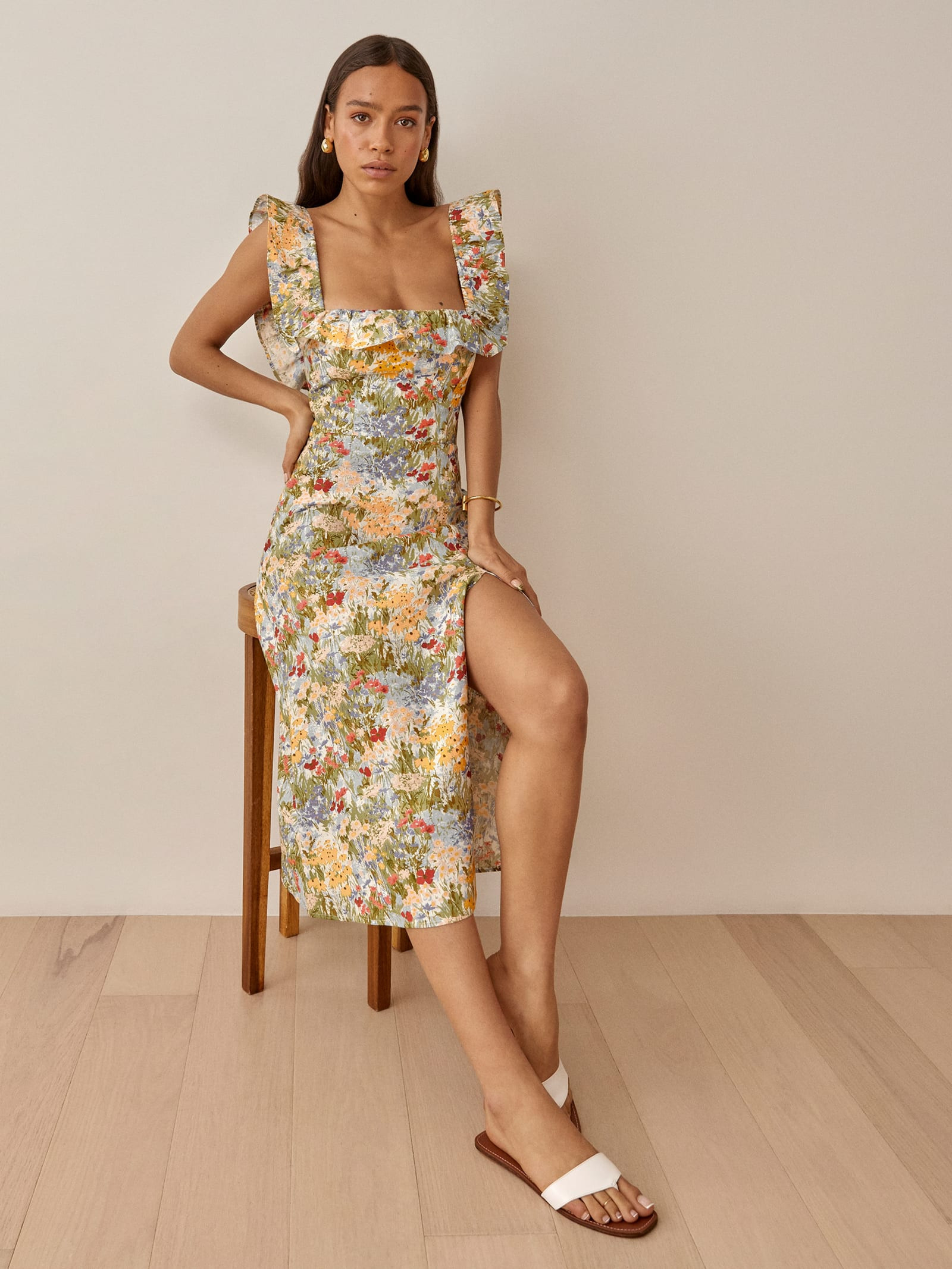 Amethyst Linen Dress | Reformation (Global)