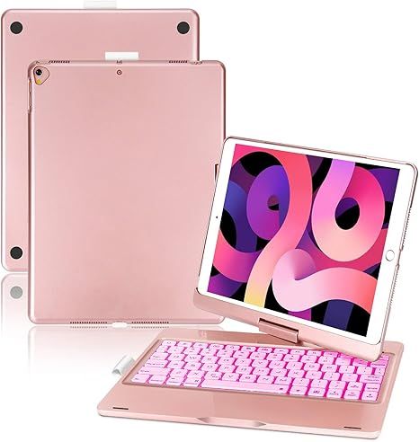 ONHI 360 Rotatable 7 Colors Back-lit Wireless Keyboard Case for iPad 8th Gen (10.2", 2020),iPad 7... | Amazon (US)