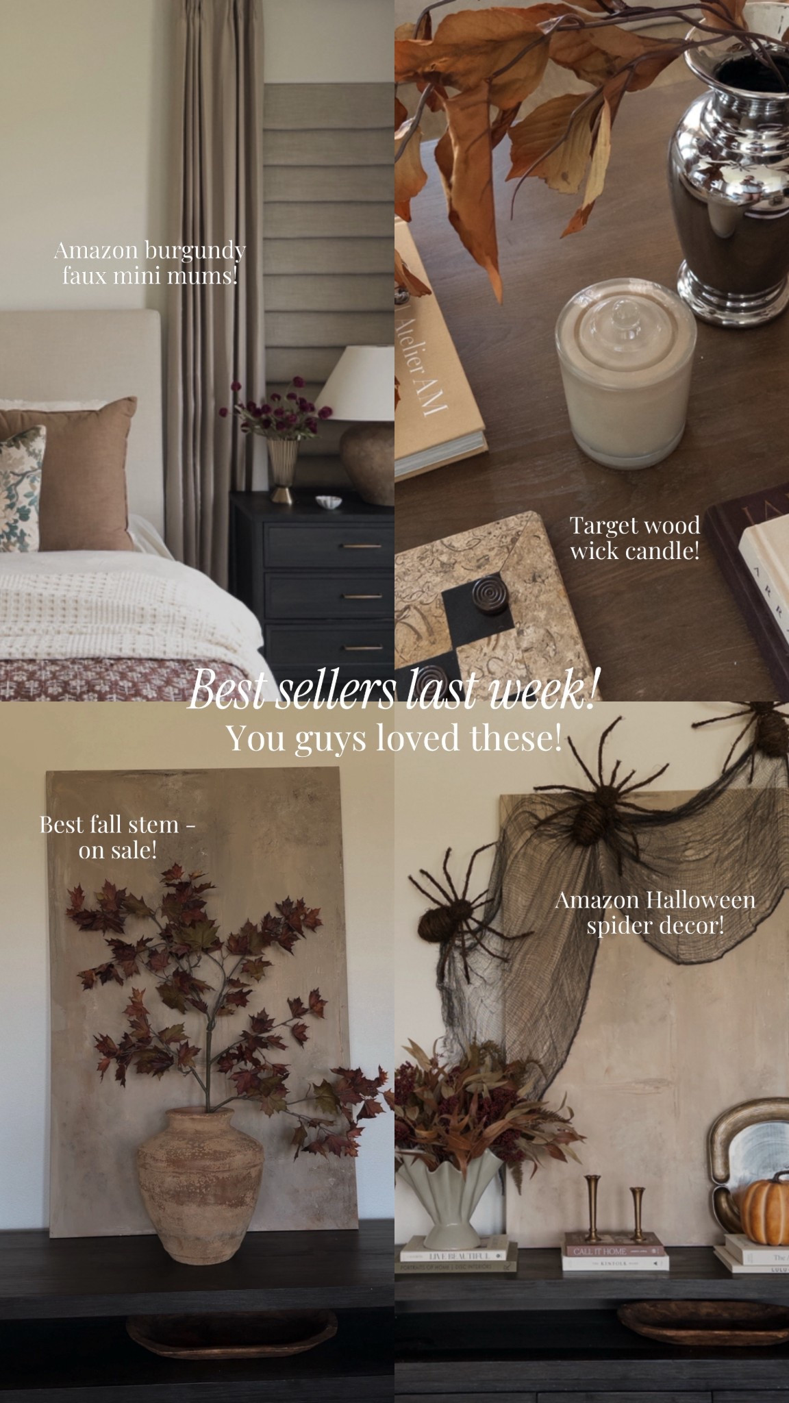 Some best sellers from last week!

best sellers, home finds, affordable  home finds, budget friendly home, seasonal home decor, affordable fall decor 

#LTKStyleTip #LTKHome #LTKSeasonal