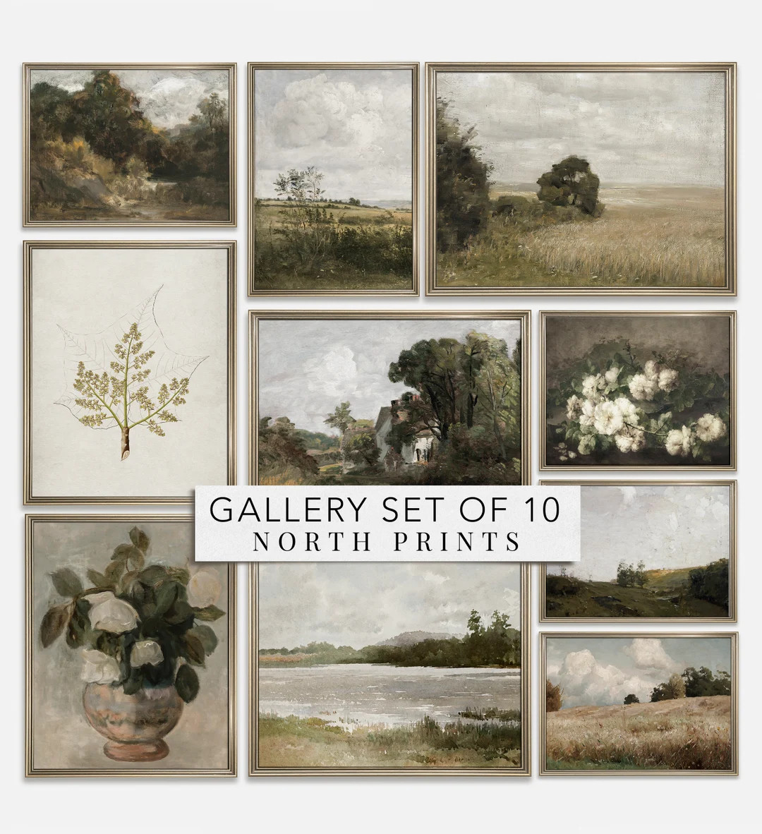 French Country Gallery Wall Art Set: Vintage Landscape Prints (Digital Download Printable) S10-17 | Etsy (US)