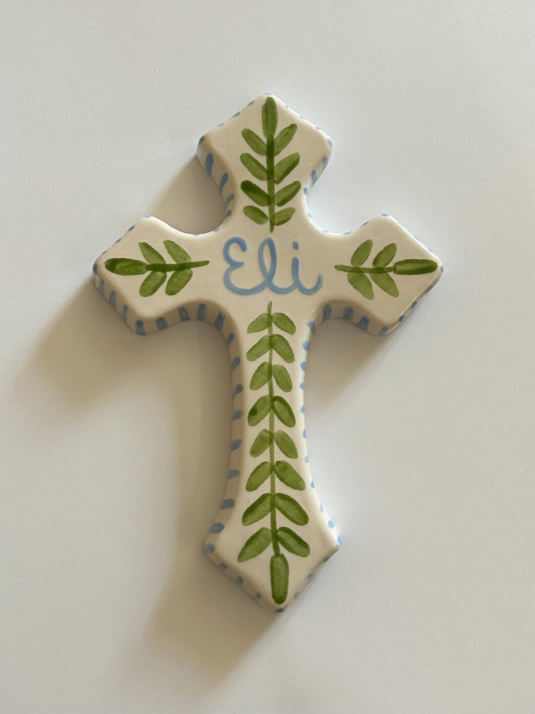 Medium Celtic Personalized Cross Vine Design- hand painted Baptism Christening Baby gift | Etsy (US)