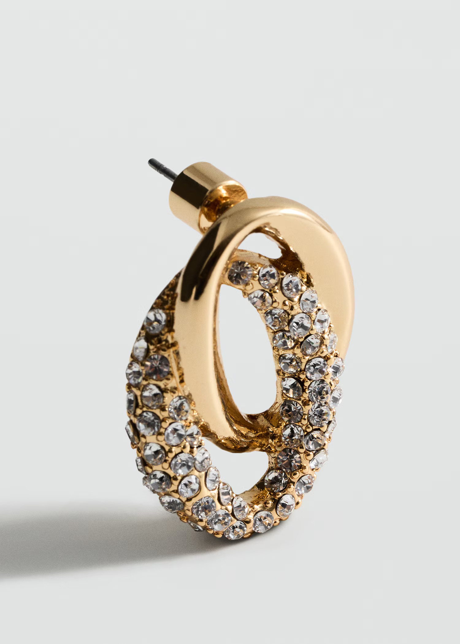 Linked hoop earrings with crystals - Women | MANGO United Kingdom | MANGO (UK)