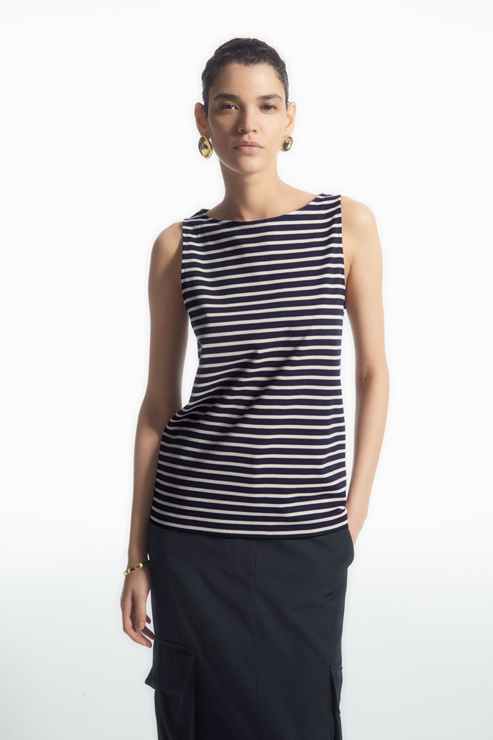 BOAT-NECK TANK TOP - NAVY / STRIPED - COS | COS UK