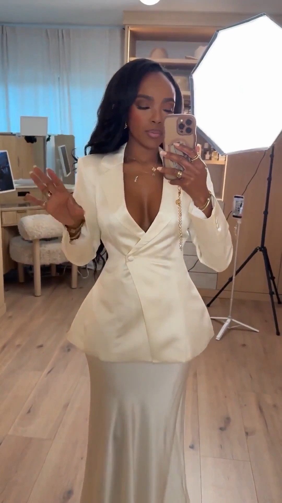 Scroll to shop! This satin full white look will stop them dead in their tracks. Beautiful satin set perfect for date nights, weddings and events or parties ✨

#LTKootd #LTKPetite #LTKBeauty