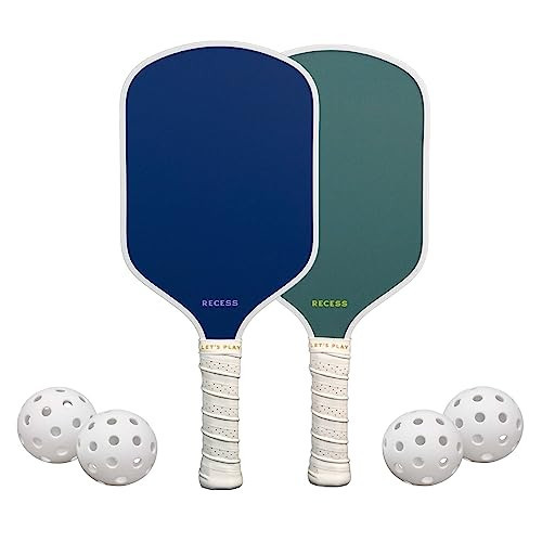 Recess Pickleball Starter Set, Premium Pickleball Paddles Set of 2 & Four (4) Pickle Balls - Strong & Durable Fiberglass, Lightweight, Honeycomb Core & Comfort Grip Handles - Perfect for Beginners | Amazon (US)