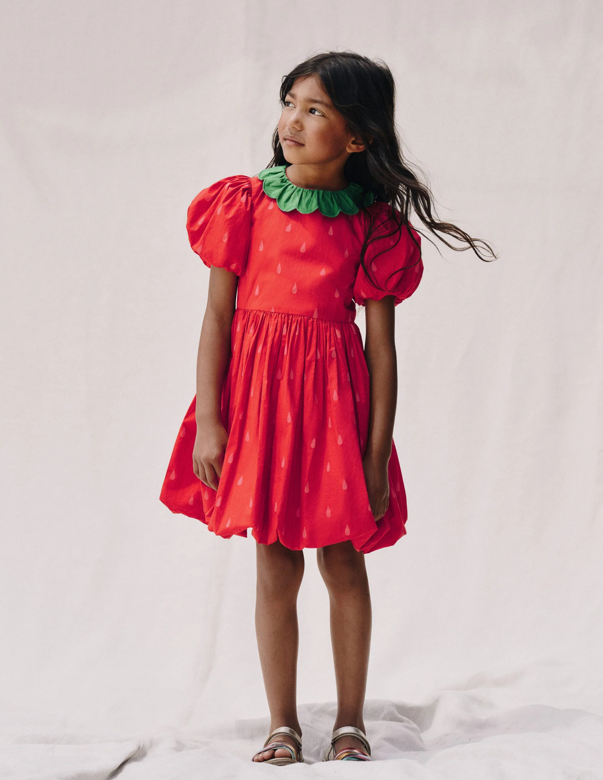 Bubble Hem Dress-Poppy Red Strawberry | Boden (US)