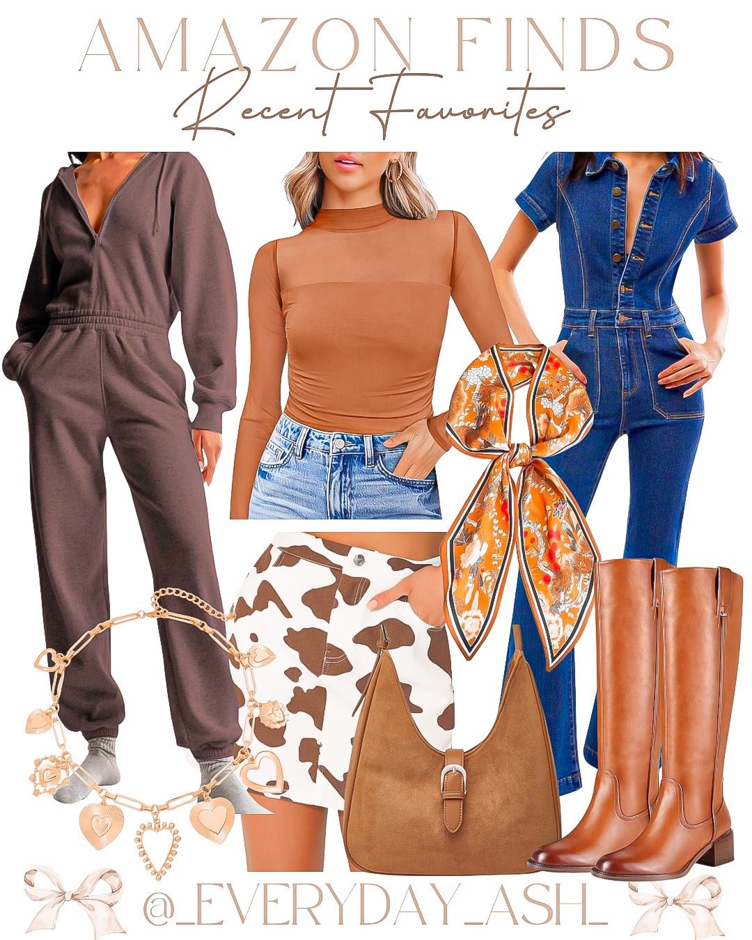 Amazon // recent favorites 

Jumpsuit, brown lounge jumpsuit, sheer top, denim jumpsuit, fashion scarf, cow print skirt, fall boots, suede purse, charm necklace 

#LTKStyleTip #LTKFindsUnder50 #LTKSeasonal