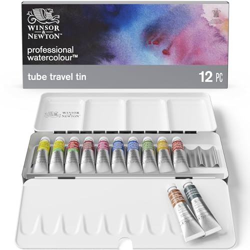 Winsor & Newton Professional Watercolor Paint Set, Lightweight Sketchers' Box, 12 x 5ml Tubes | Amazon (US)
