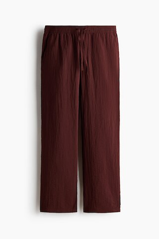 H & M - Relaxed-Fit Textured Pants - Burgundy | H&M (US + CA)