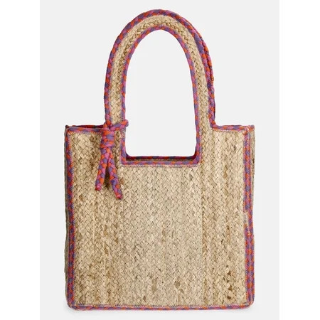 No Boundaries Women's Jute Tote, Pink | Walmart (US)