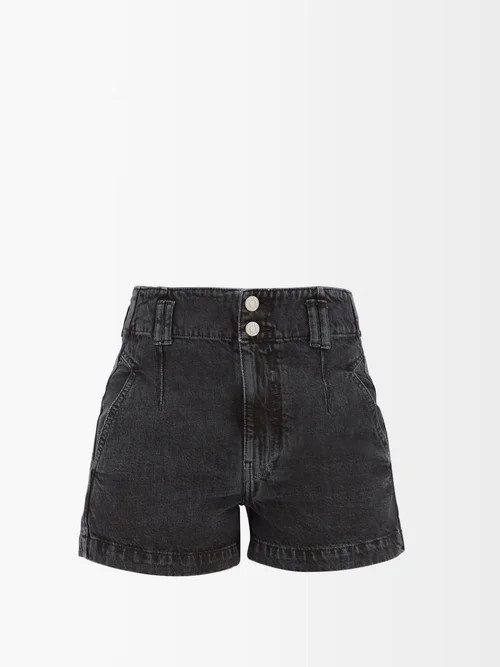 Isabel Marant Étoile - Tihiana High-rise Denim Shorts - Womens - Black | Matches (US)