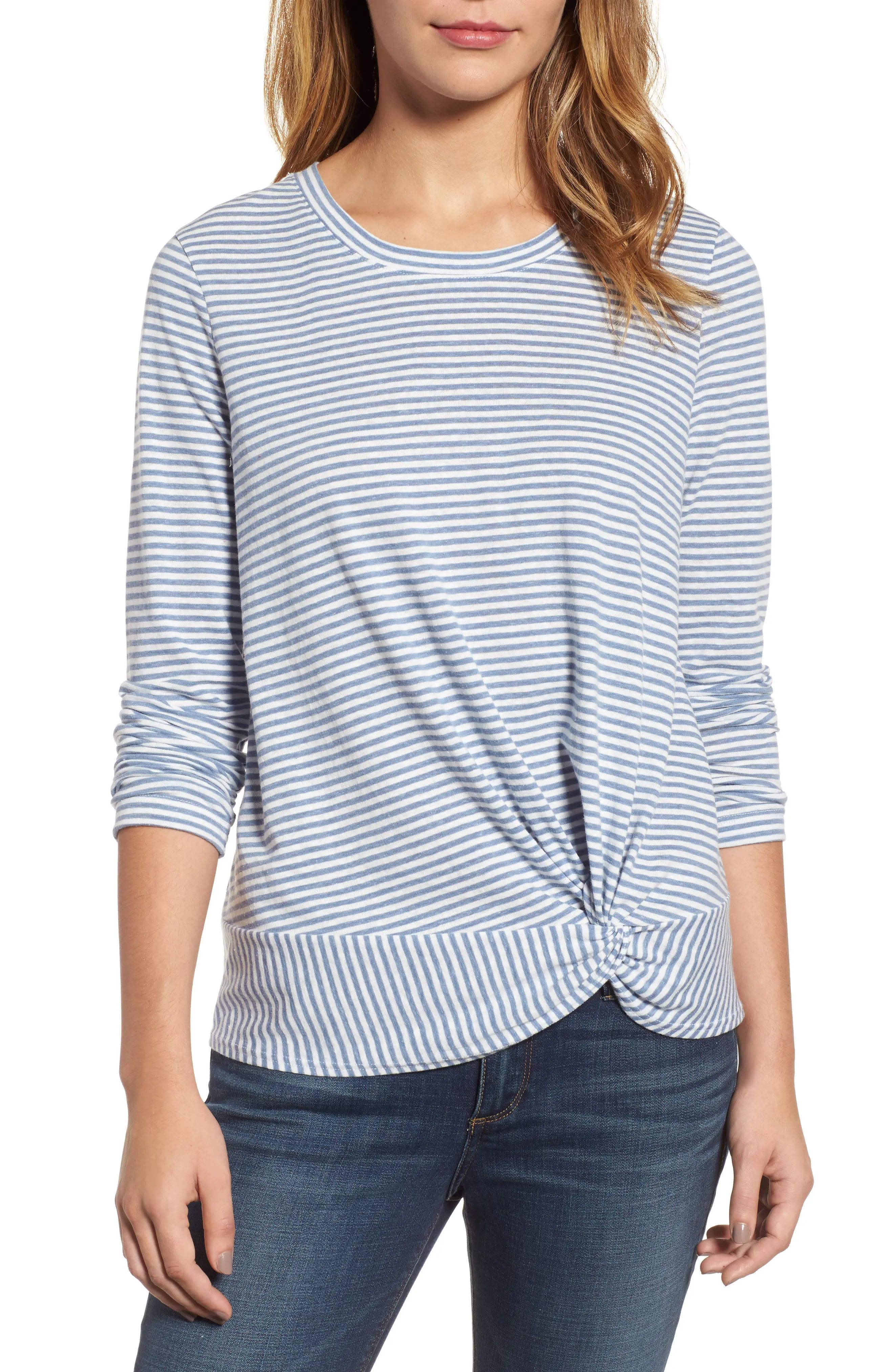 Long Sleeve Front Knot Tee | Nordstrom