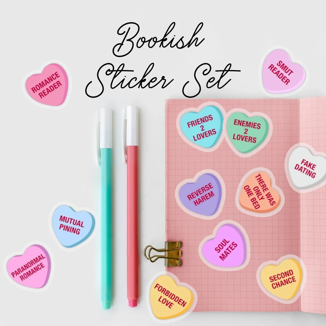 Candy Hearts Romance Trope Reader Bookish Sticker Set for - Etsy | Etsy (US)