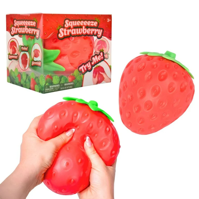 Squishy Extra Large Strawberry, Gag Gifts Funny Adult, Giant Stress Ball, Fidget Sensory Toy for ... | Walmart (US)