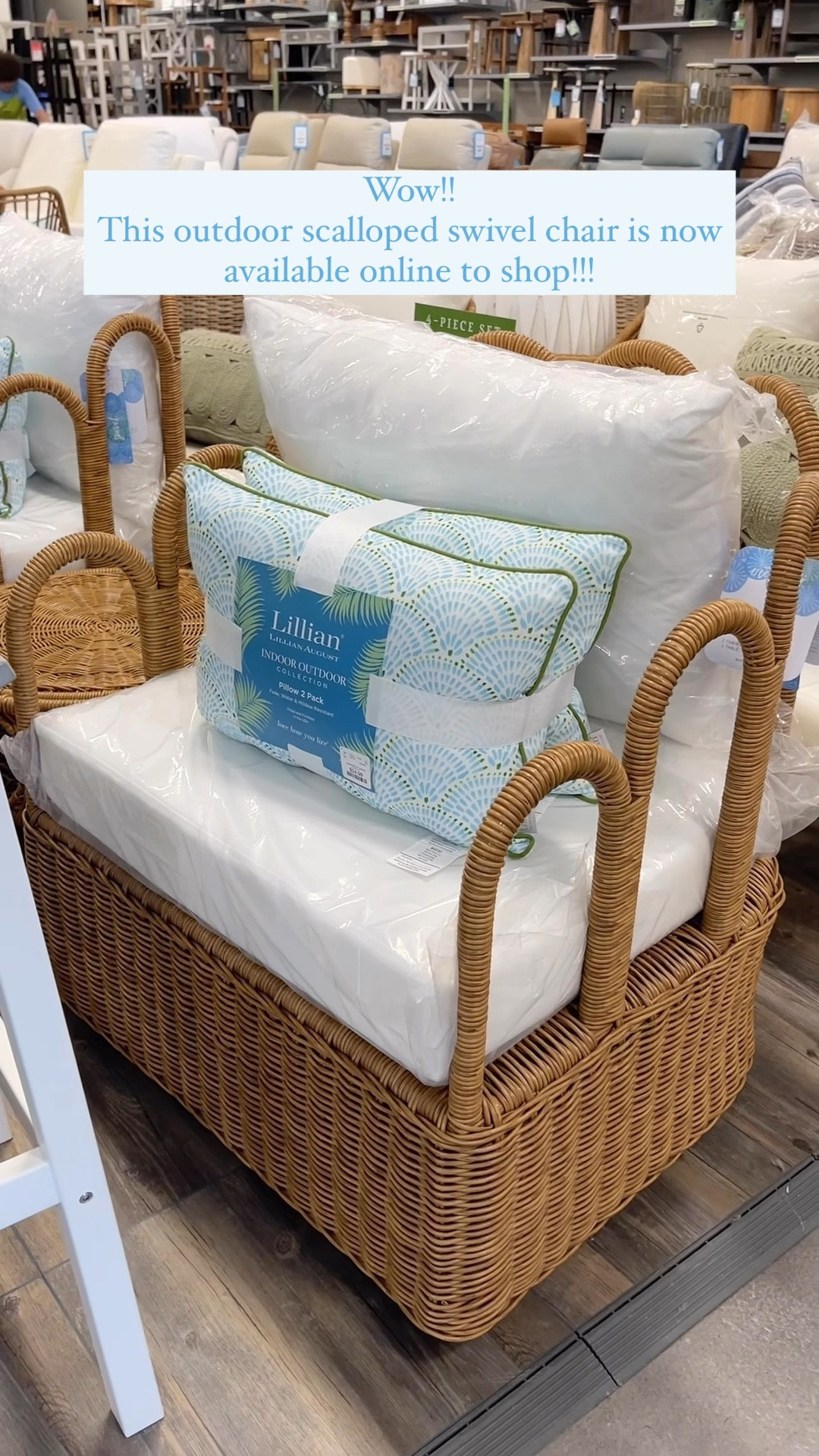 These were sooo pretty in person!! Snag this outdoor  scalloped rattan lounge chair online now!! Will go fast! 😍☀️🏃🏼‍♀️

#LTKSeasonal #LTKWatchNow #LTKHome