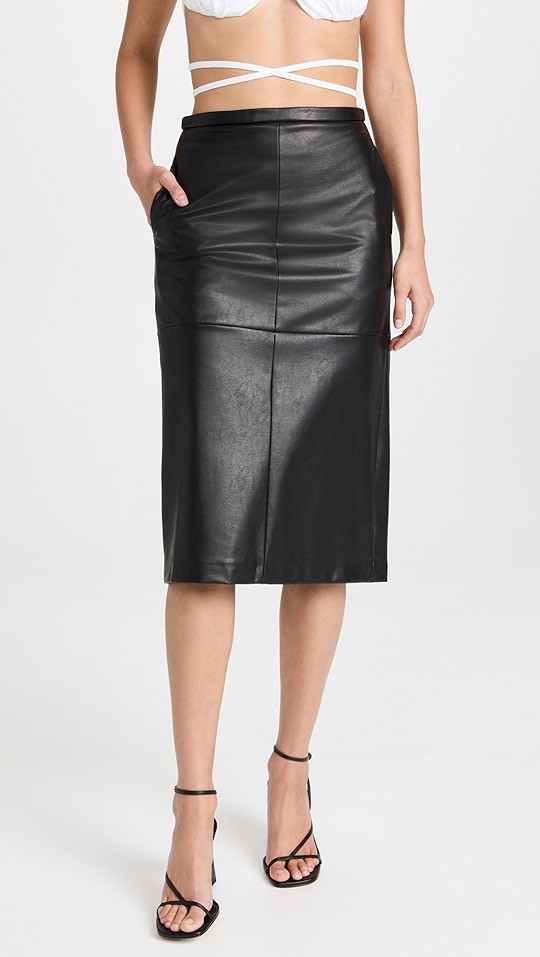 Joe's Jeans Doreen Cross Seamed Vegan Leather Skirt | SHOPBOP | Shopbop