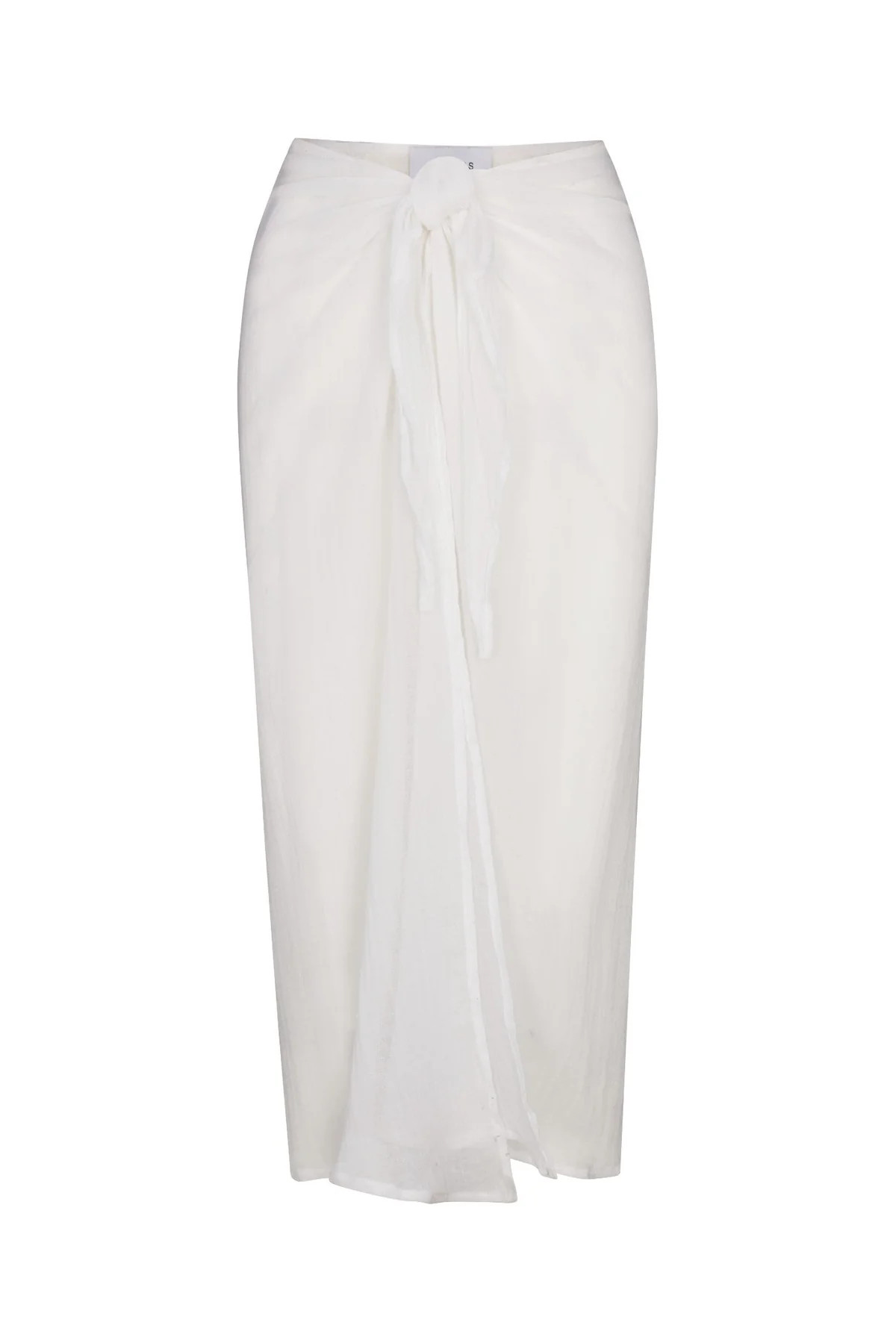 Wrap Midi Skirt Cover Up in Woven Bamboo Cotton Gauze | Anemos Swim (US)