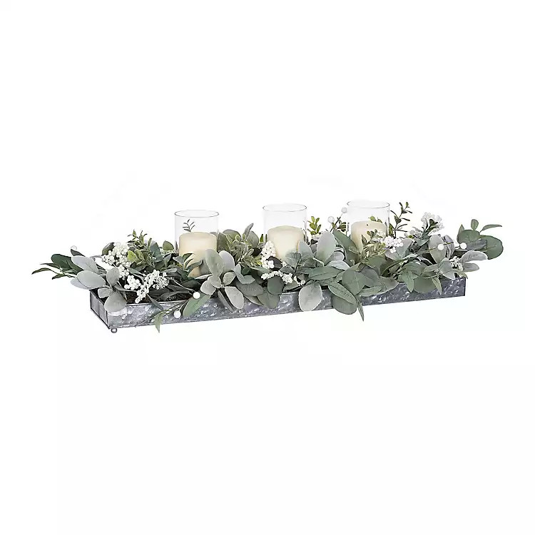 Green Eucalyptus Galvanized Centerpiece | Kirkland's Home