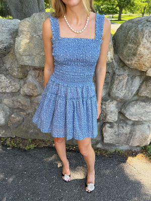 The Azalea Mini Nap Dress - Cornflower Ditsy Thistle Cornflower Ditsy Thistle / S | Hill House Home US