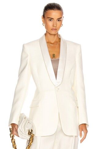 WARDROBE.NYC Tuxedo Blazer in Off White | FWRD | FWRD 